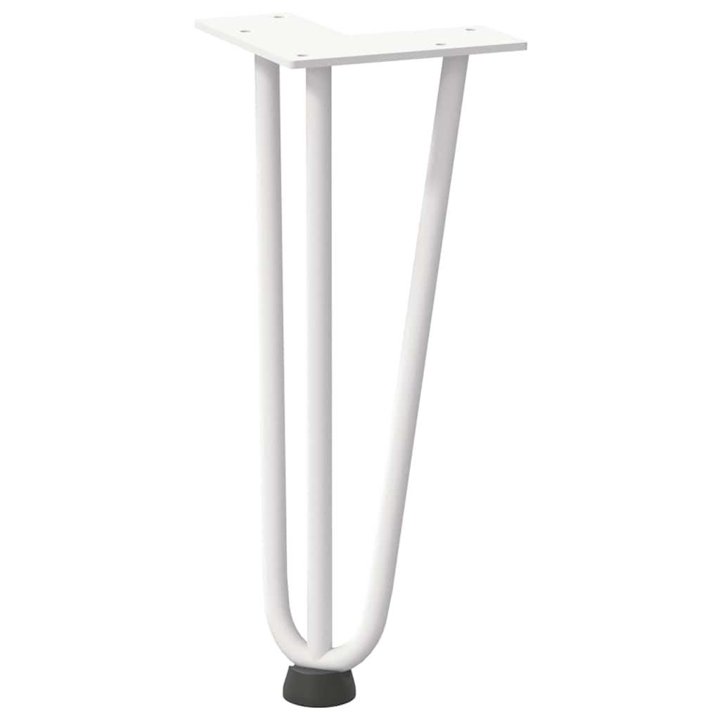 4 db fehér, tömör acél hajtűláb dohányzóasztalhoz, 30 cm