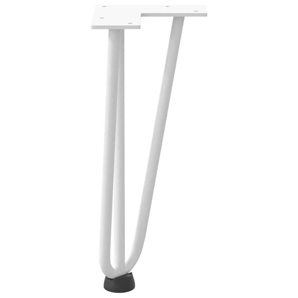 4 db fehér, tömör acél hajtűláb dohányzóasztalhoz, 30 cm