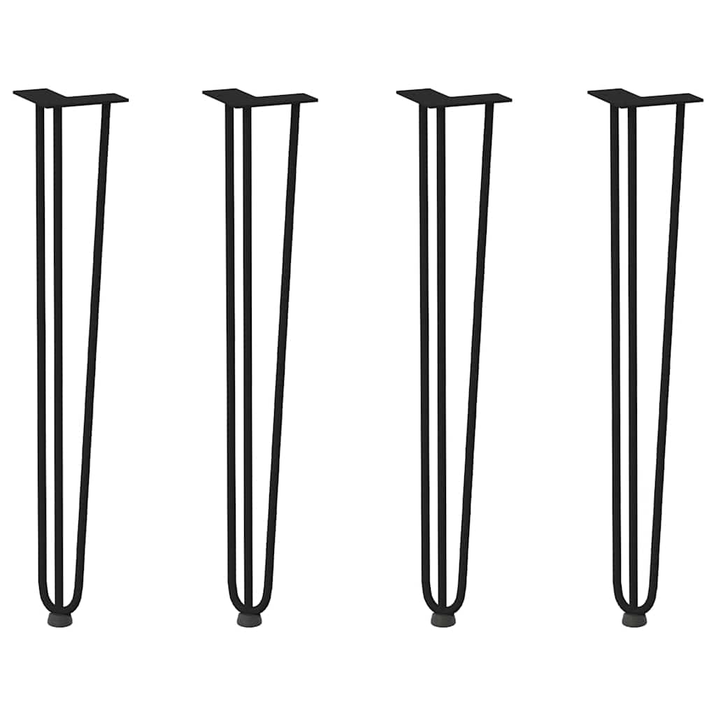 4 db-os hajtűlábak konzolasztalhoz, 72 cm, tömör acél, fekete