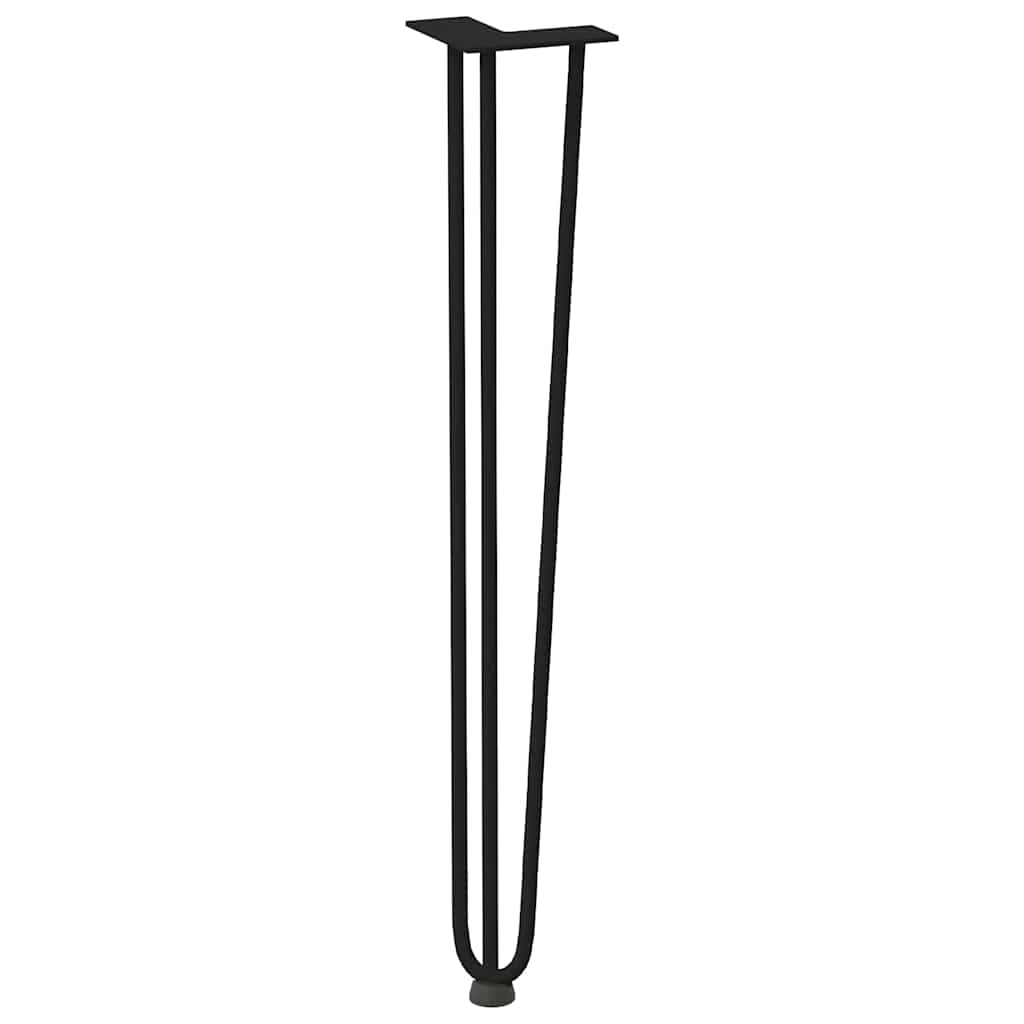 4 db-os hajtűlábak konzolasztalhoz, 72 cm, tömör acél, fekete