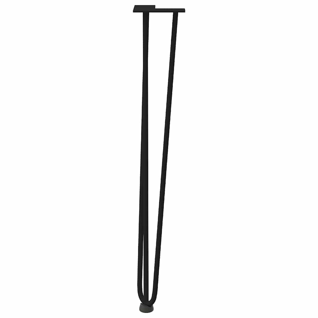 4 db-os hajtűlábak konzolasztalhoz, 72 cm, tömör acél, fekete