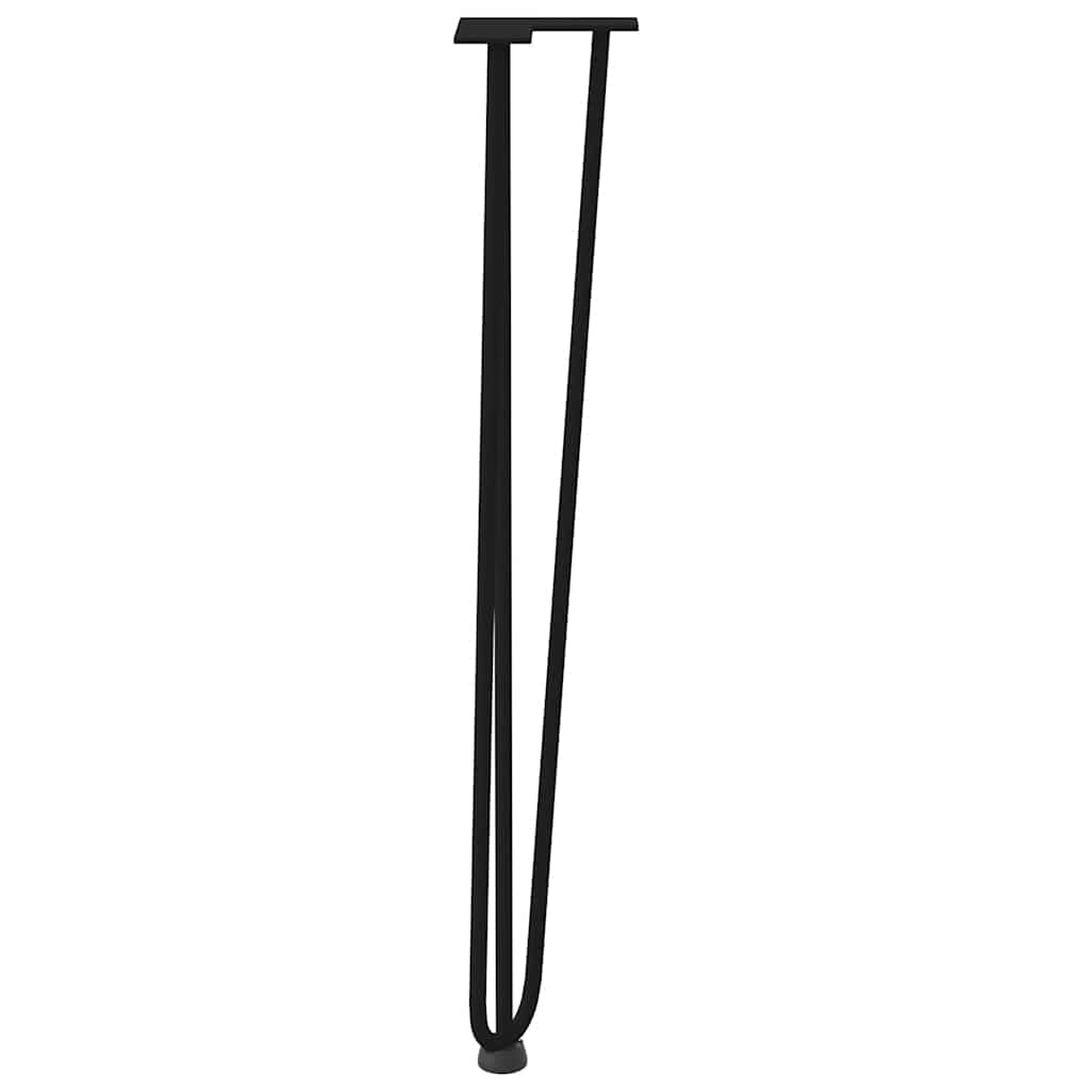 4 db-os hajtűlábak konzolasztalhoz, 72 cm, tömör acél, fekete