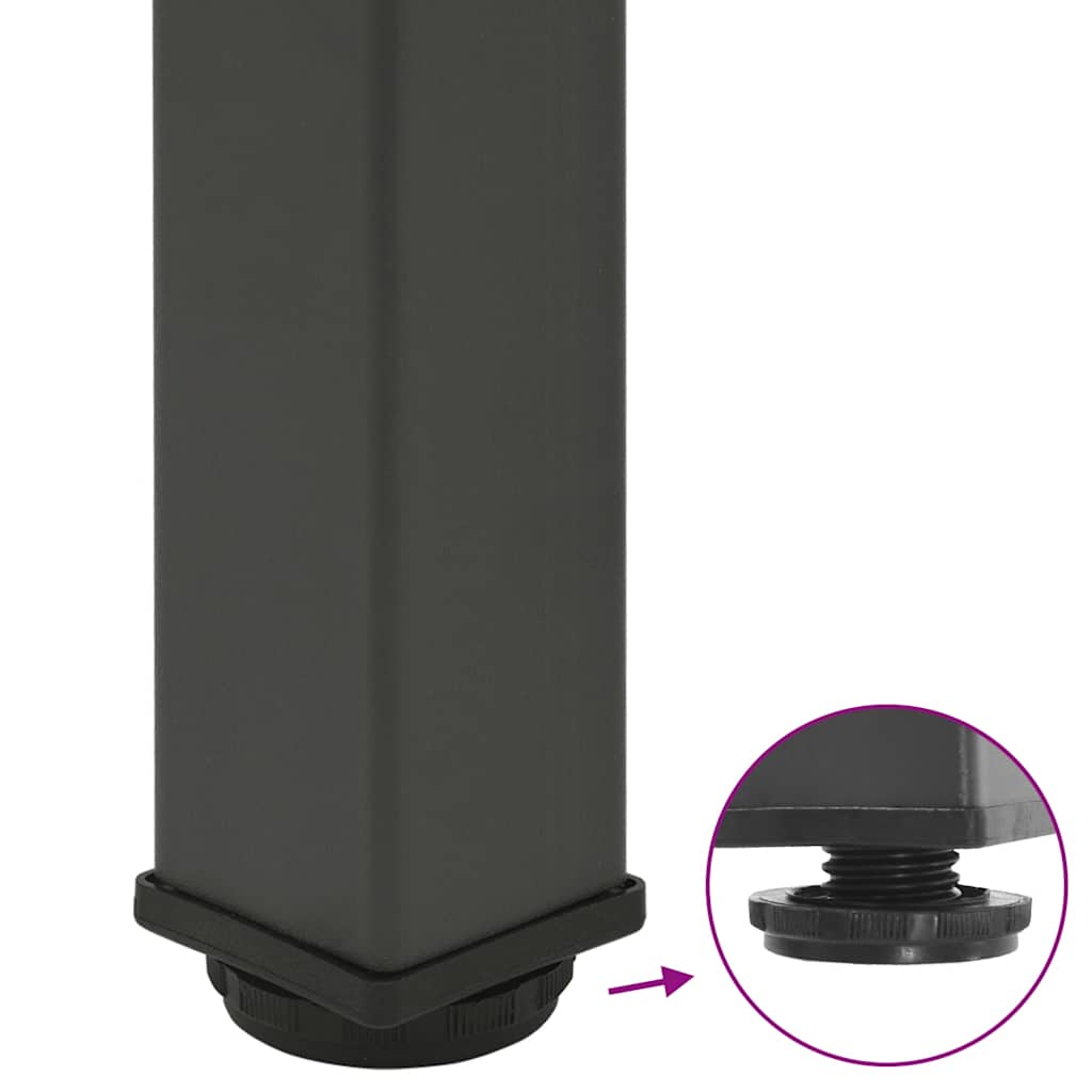 4 db antracitszürke acél dohányzóasztal láb 42-44 cm