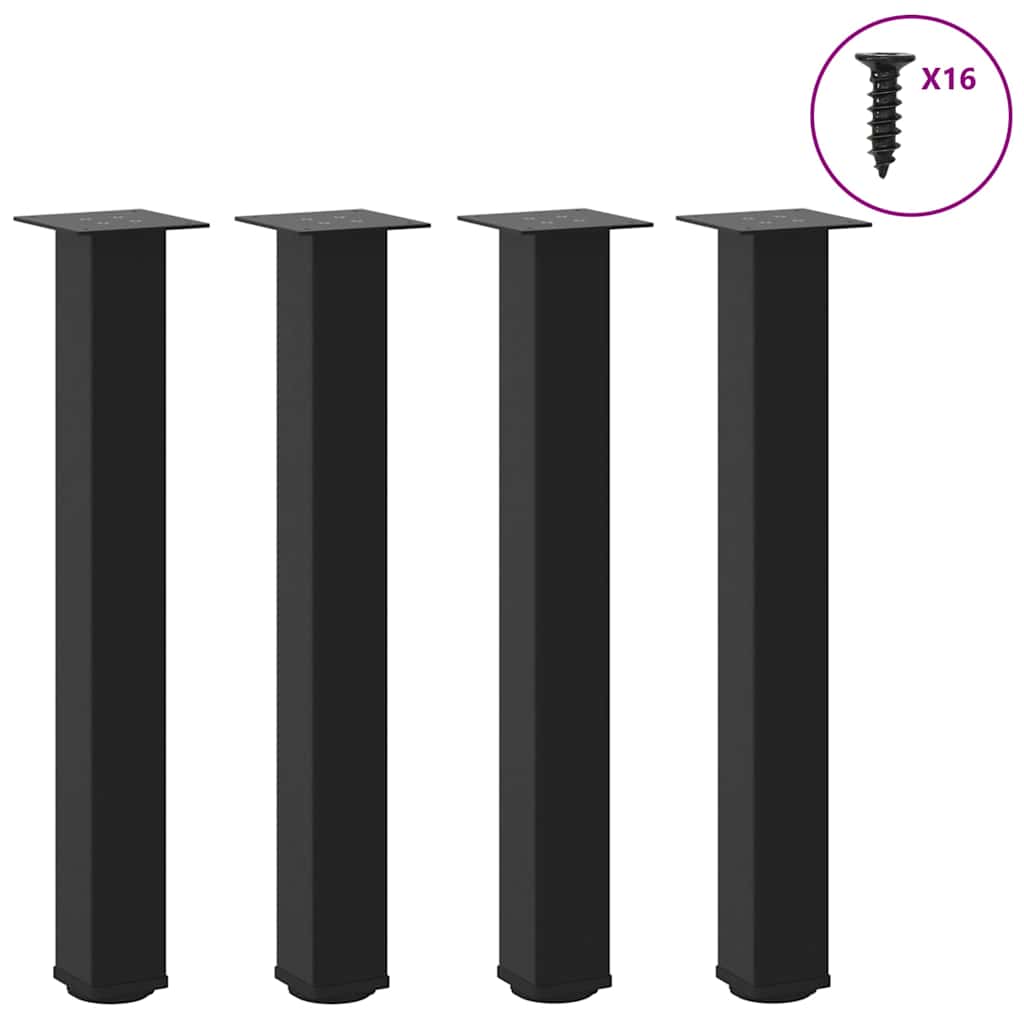 4 db fekete acél konzolasztal láb 72-74 cm