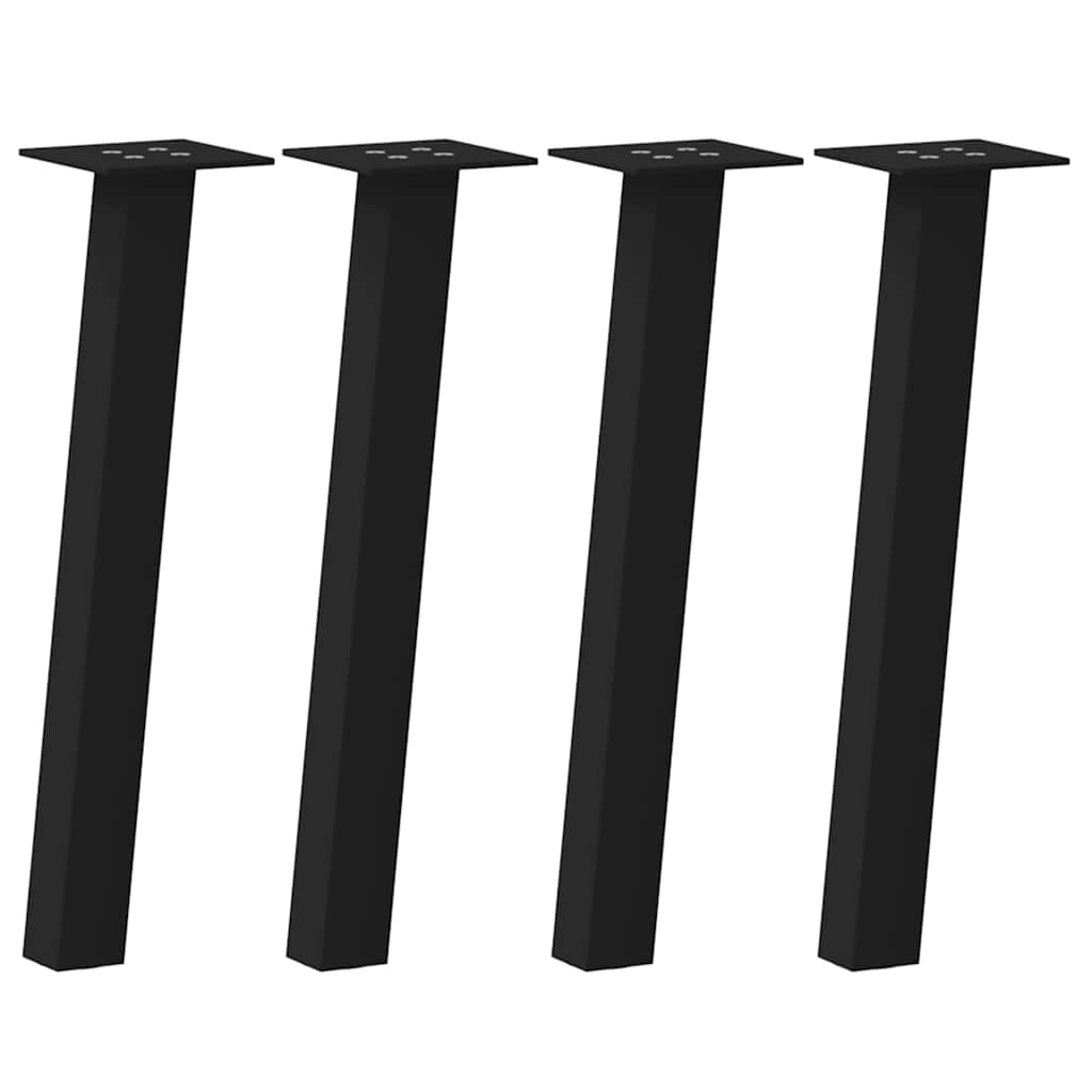 4 db fekete acél dohányzóasztal láb 42 cm