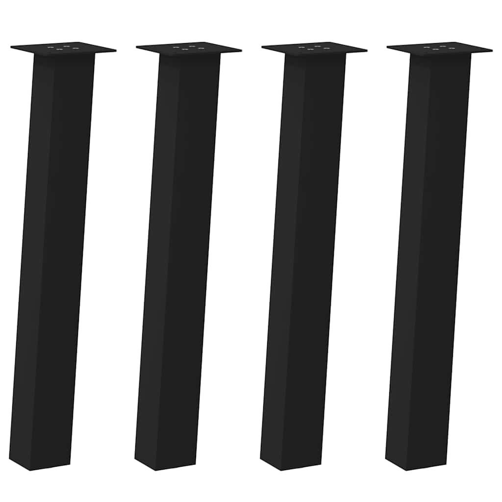 4 db fekete acél konzolasztal láb 72 cm
