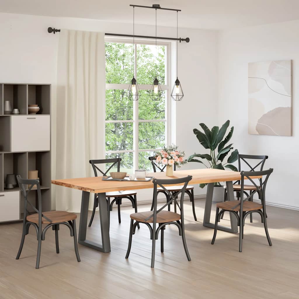 2 db antracitszürke, V-alakú acél étkezőasztalláb 50x(72-73,3) cm