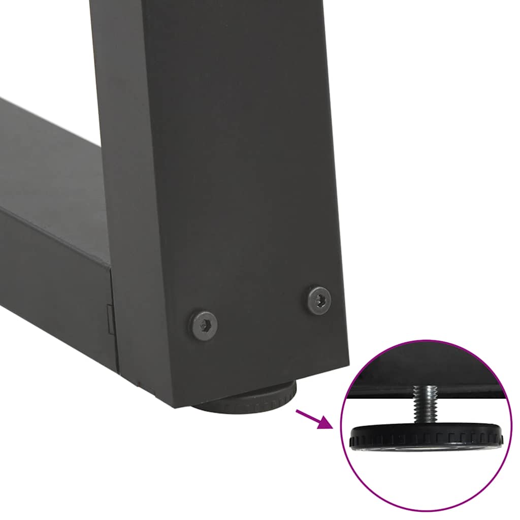 2 db antracitszürke, V-alakú acél étkezőasztalláb 50x(72-73,3) cm