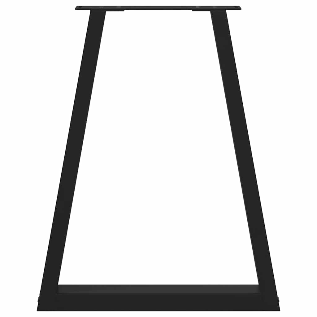 2 db fekete, V-alakú acél étkezőasztal láb 60 x (72-73,3) cm