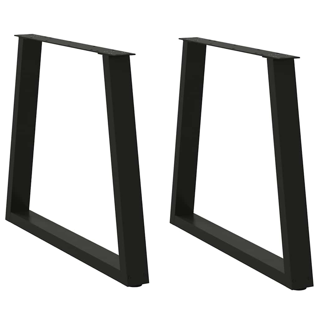 2 db fekete, V-alakú acél étkezőasztal láb 80 x (72-73,3) cm