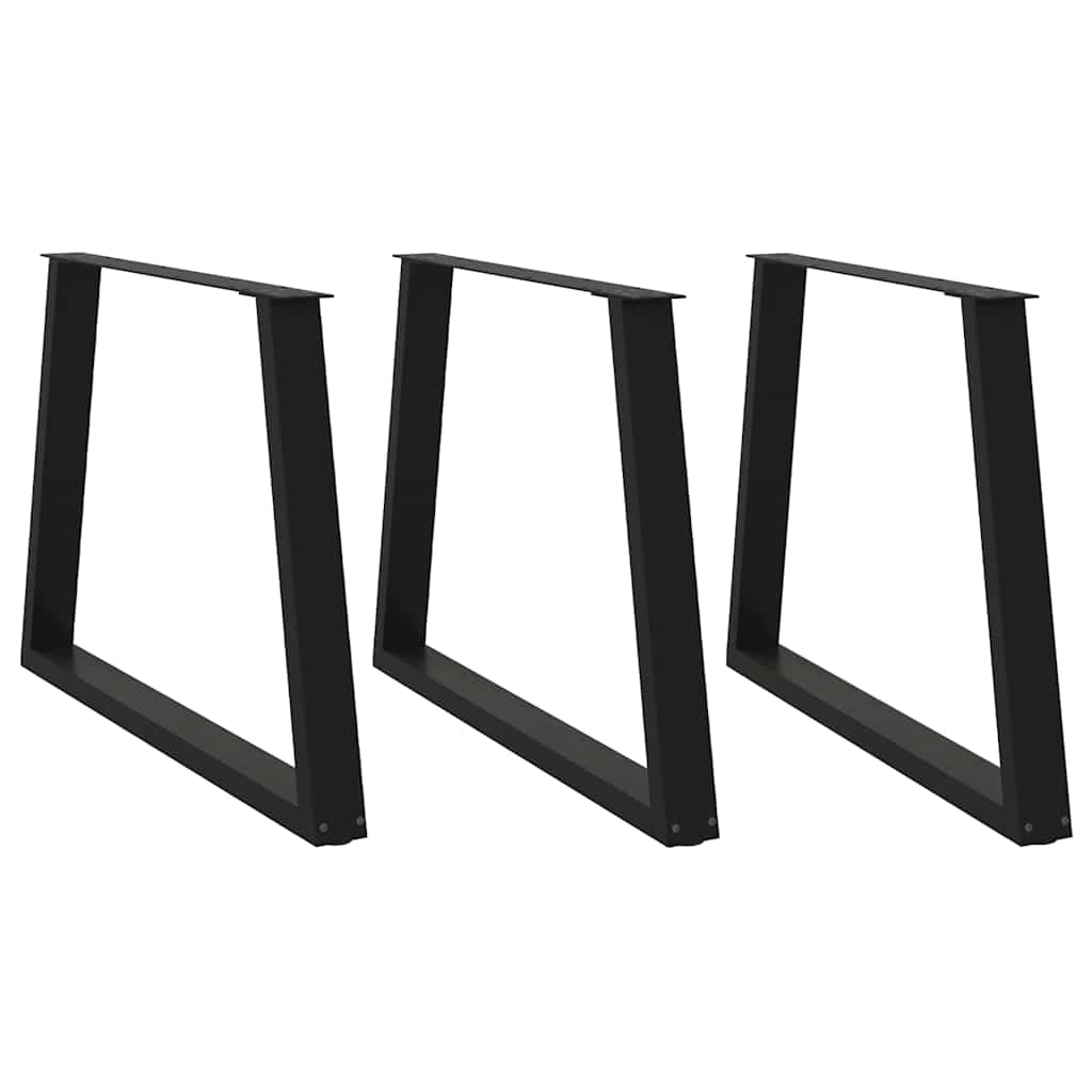 3 db fekete, V-alakú acél étkezőasztal láb 90 x (72-73,3) cm