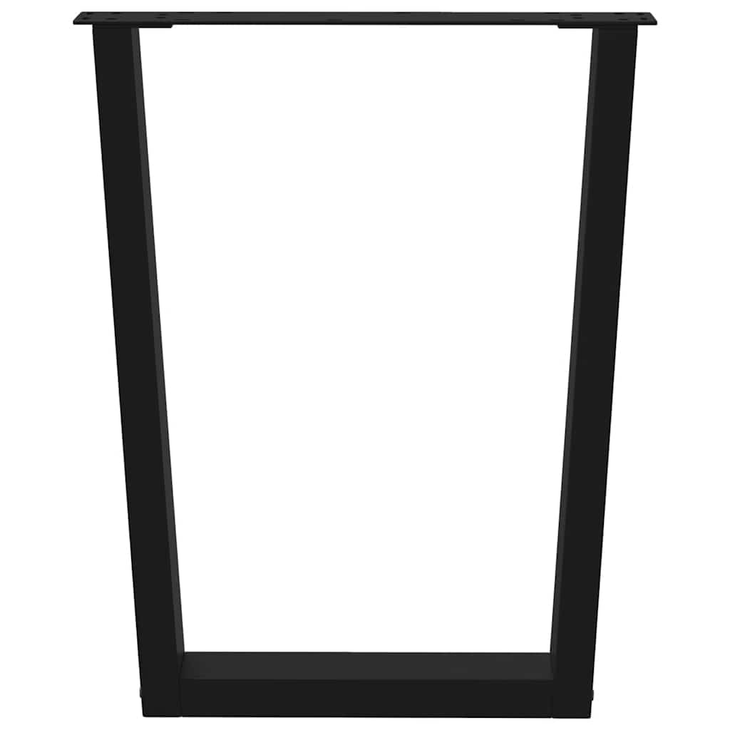 2 db fekete, V-alakú acél étkezőasztal láb 70 x (72-73,3) cm