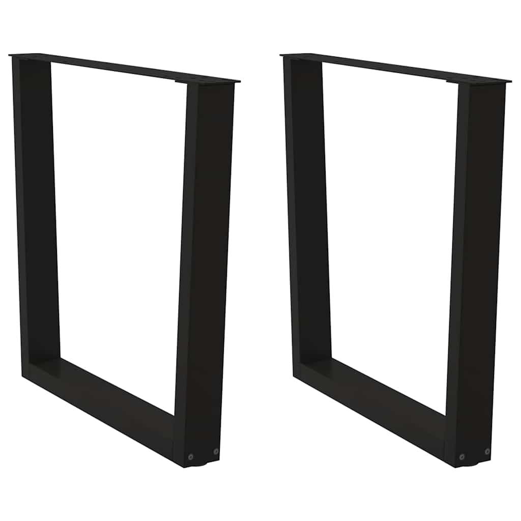 2 db fekete, V-alakú acél étkezőasztal láb 80 x (72-73,3) cm