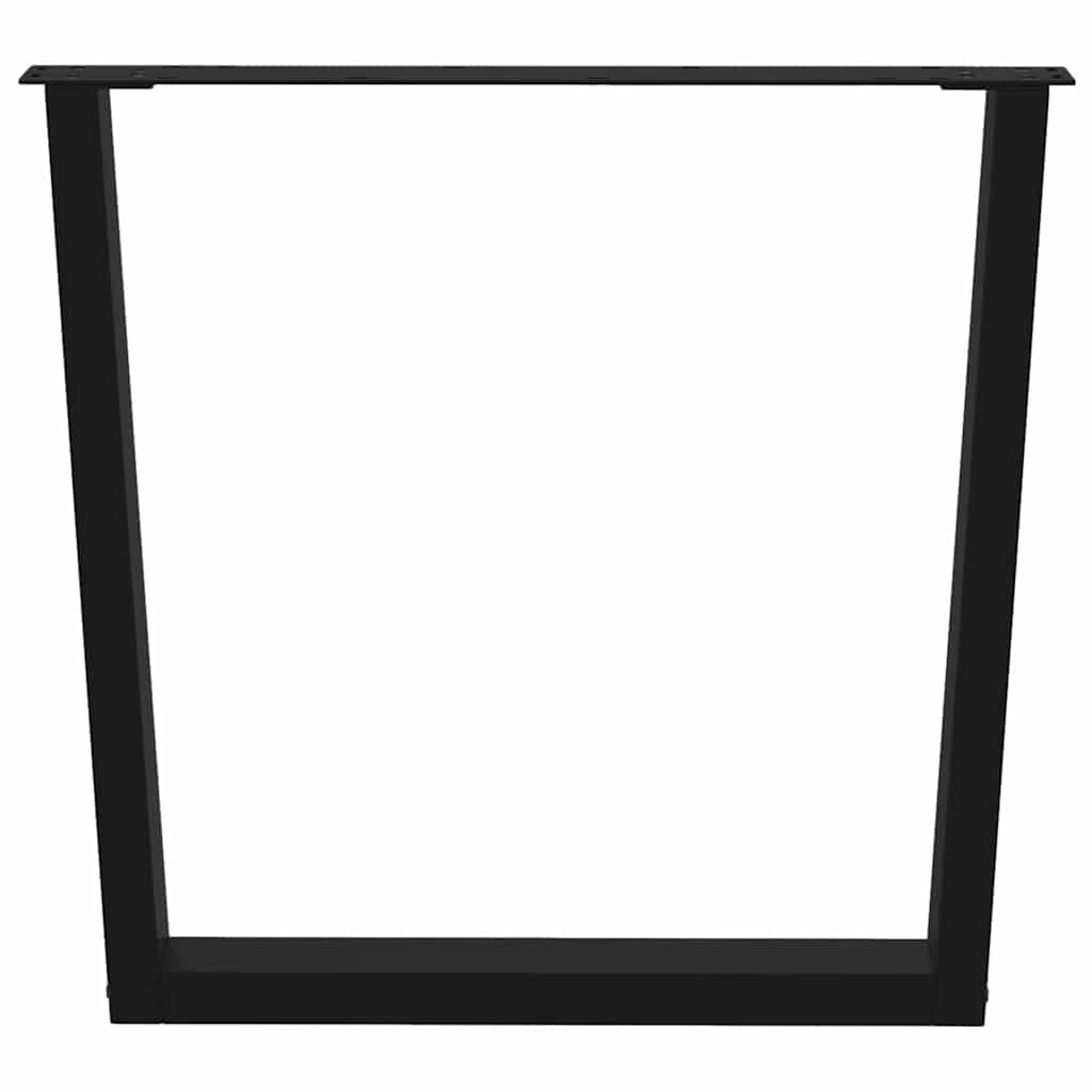 2 db fekete, V-alakú acél étkezőasztal láb 80 x (72-73,3) cm