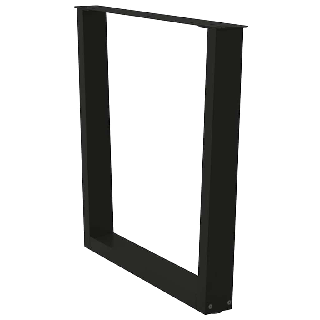 2 db fekete, V-alakú acél étkezőasztal láb 80 x (72-73,3) cm