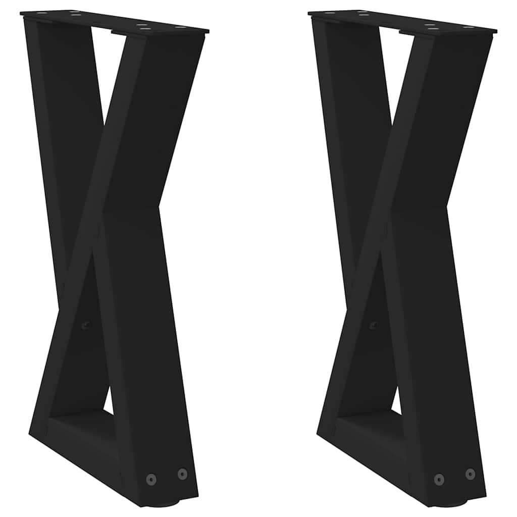 2 db fekete acél dohányzóasztal láb 28 x (42-43,3) cm