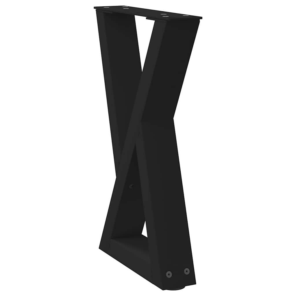 2 db fekete acél dohányzóasztal láb 28 x (42-43,3) cm