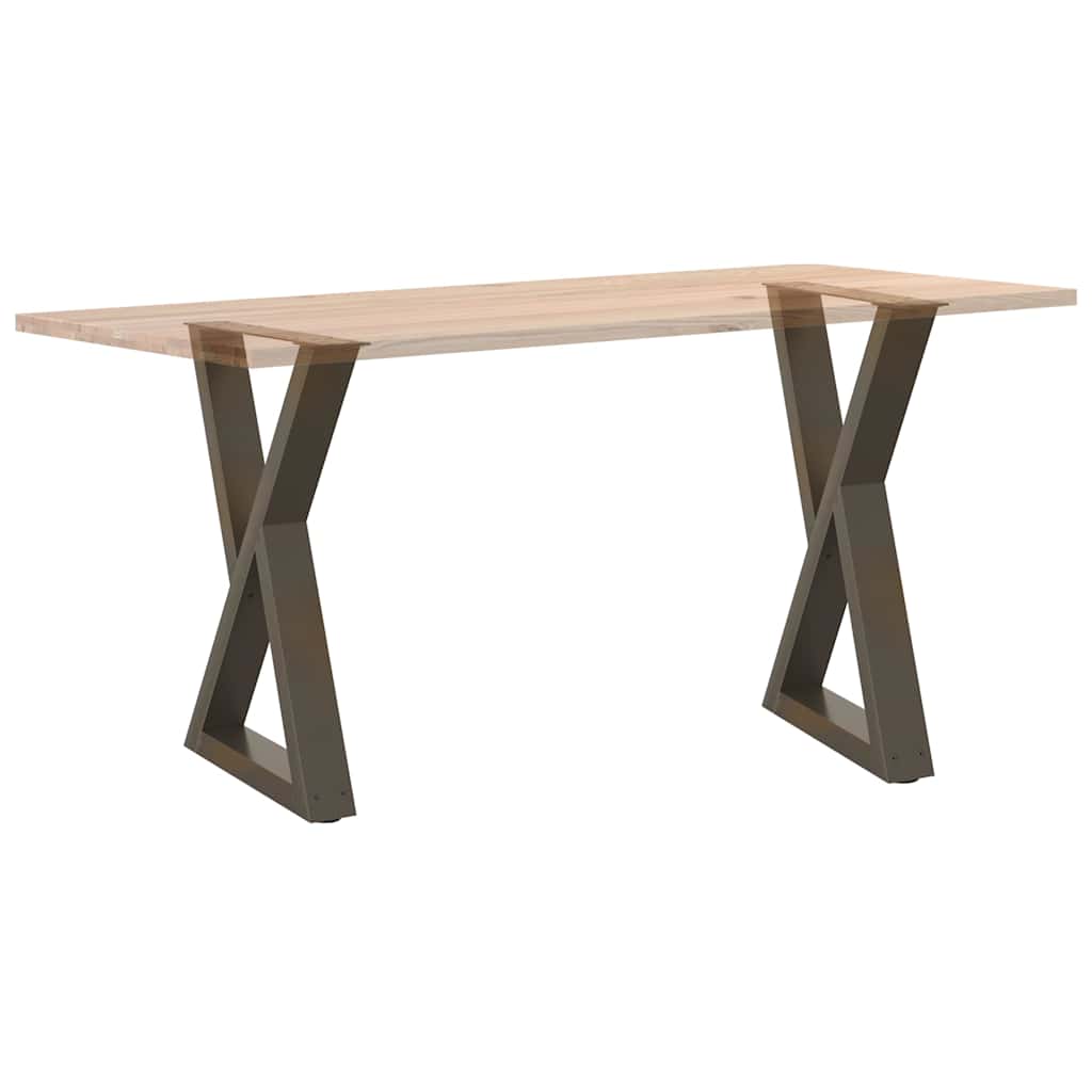 2 db natúr acél étkezőasztal láb 50 x (72-73,3) cm acél