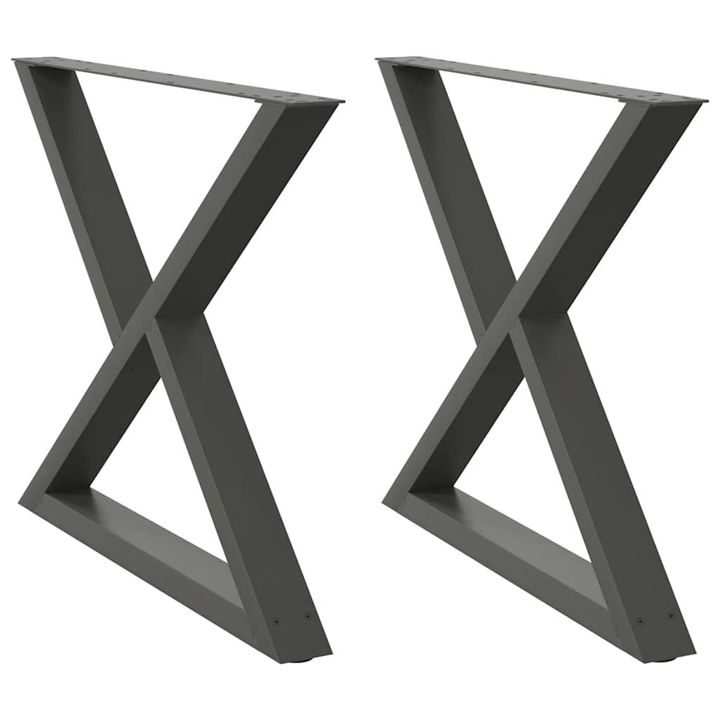 2 db antracitszürke acél étkezőasztalláb 90 x (72-73,3) cm