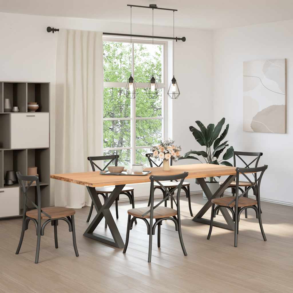 2 db antracitszürke acél étkezőasztalláb 90 x (72-73,3) cm