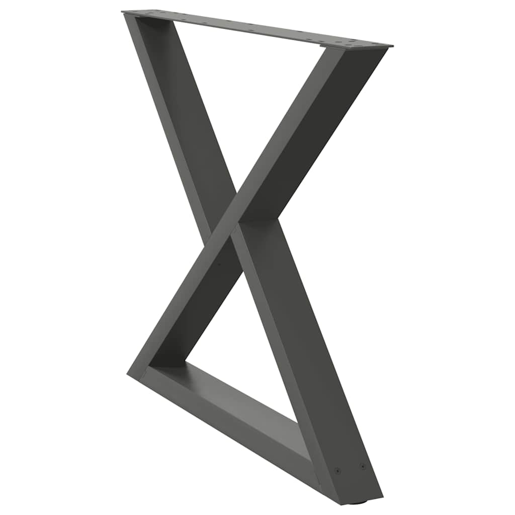 2 db antracitszürke acél étkezőasztalláb 90 x (72-73,3) cm