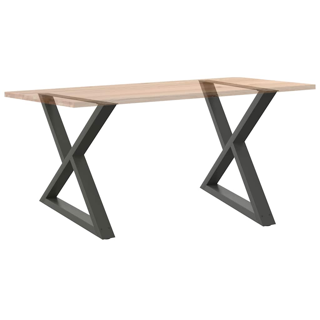 2 db antracitszürke acél étkezőasztalláb 90 x (72-73,3) cm