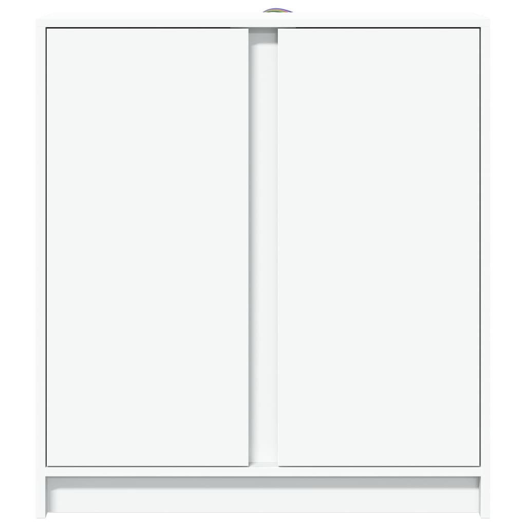 fehér szerelt fa tálalószekrény LED-del 77 x 34 x 85 cm