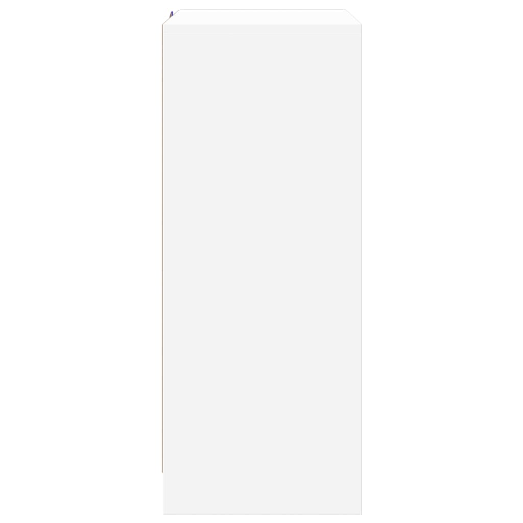 fehér szerelt fa tálalószekrény LED-del 77 x 34 x 85 cm