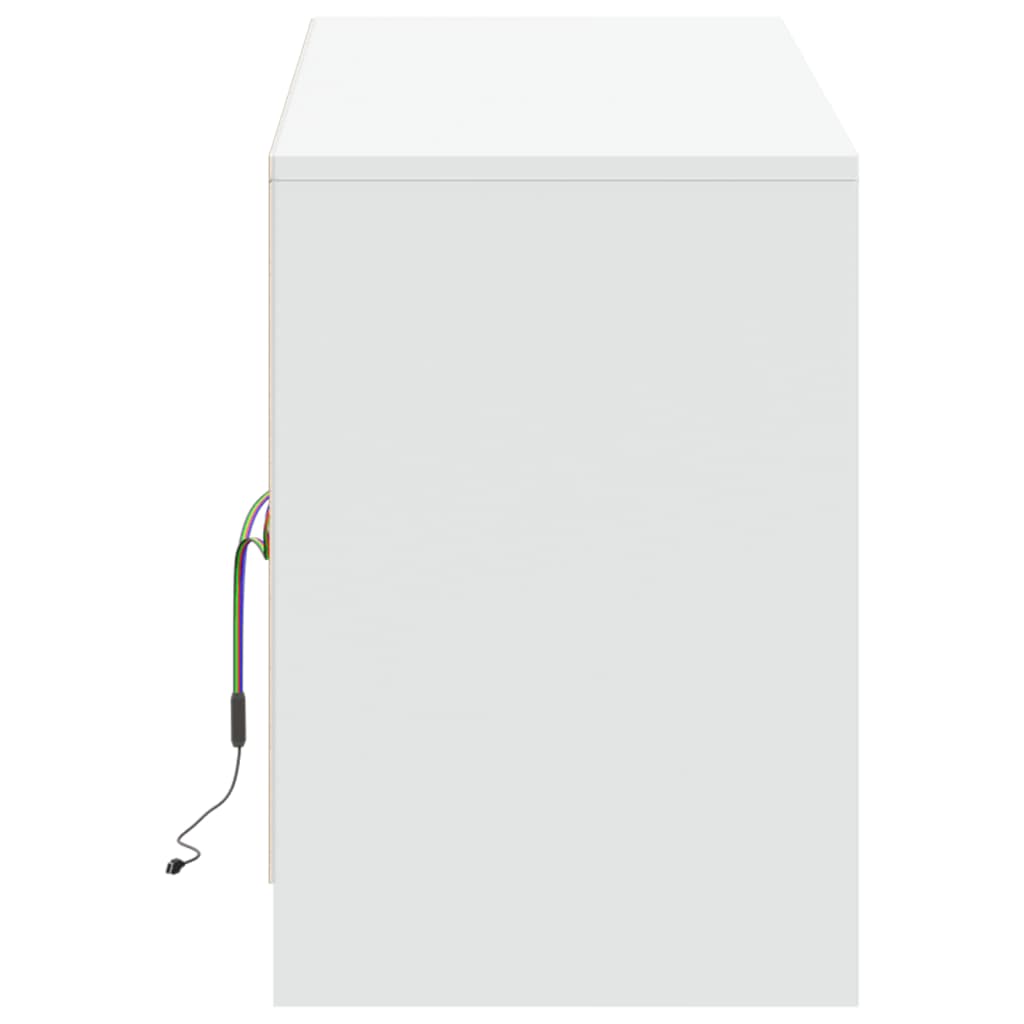 fehér szerelt fa TV-szekrény LED-ekkel 139,5 x 34 x 50 cm