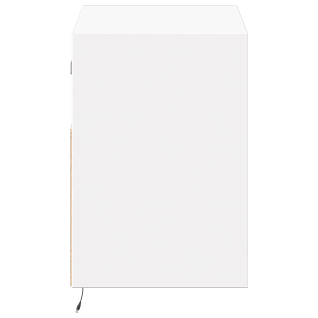 fehér falra szerelhető TV-szekrény LED-lámpákkal 80x31x45 cm