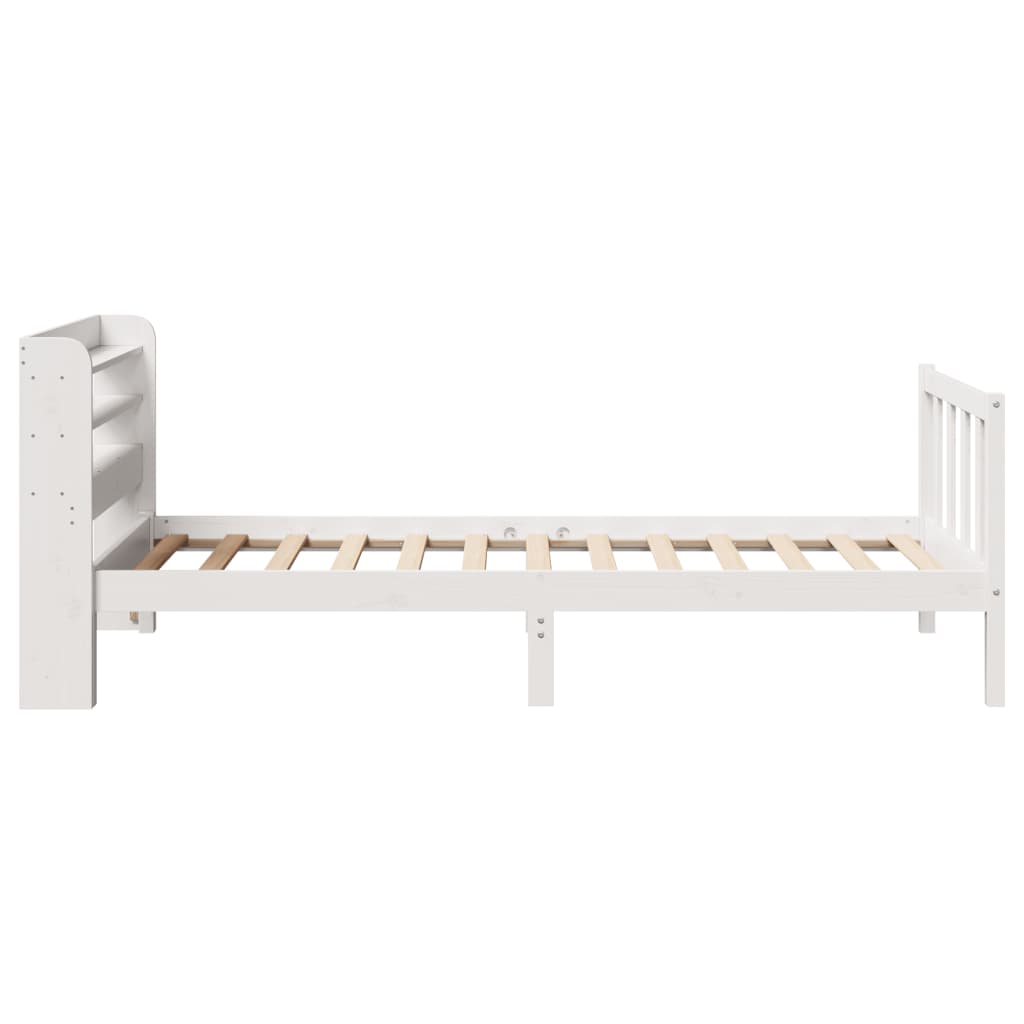 fehér tömör fenyőfa ágy matrac nélkül 75 x 190 cm