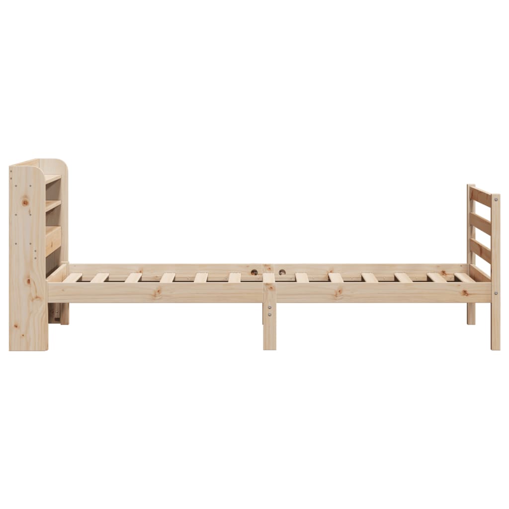 tömör fenyőfa ágykeret fejtámlával 90 x 200 cm