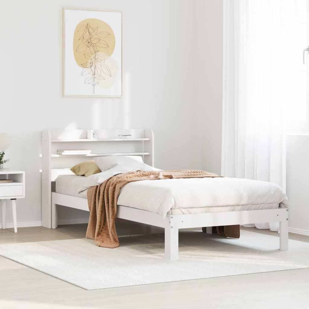 fehér ágykeret fejtámlával matrac nélkül 90x200 cm