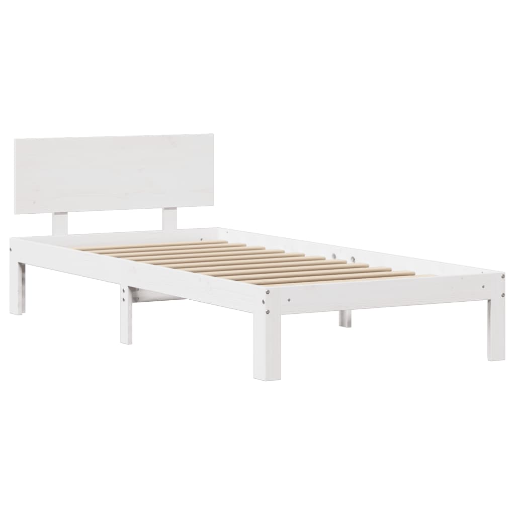 fehér ágykeret fejtámlával matrac nélkül 90x200 cm
