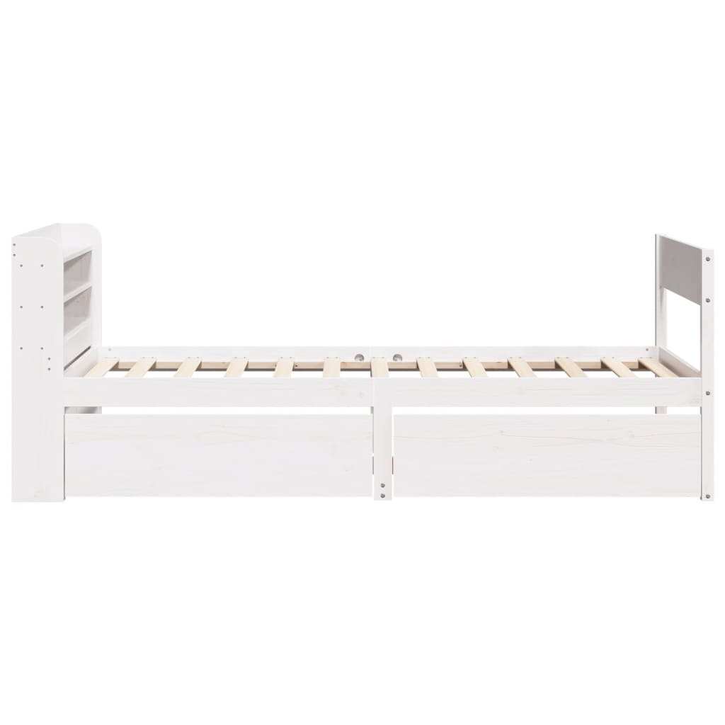 fehér tömör fenyőfa ágy matrac nélkül 90 x 200 cm