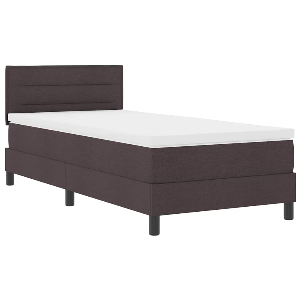 Boxspring ágy matraccal Sötét Barna 90 x 190 cm szövet