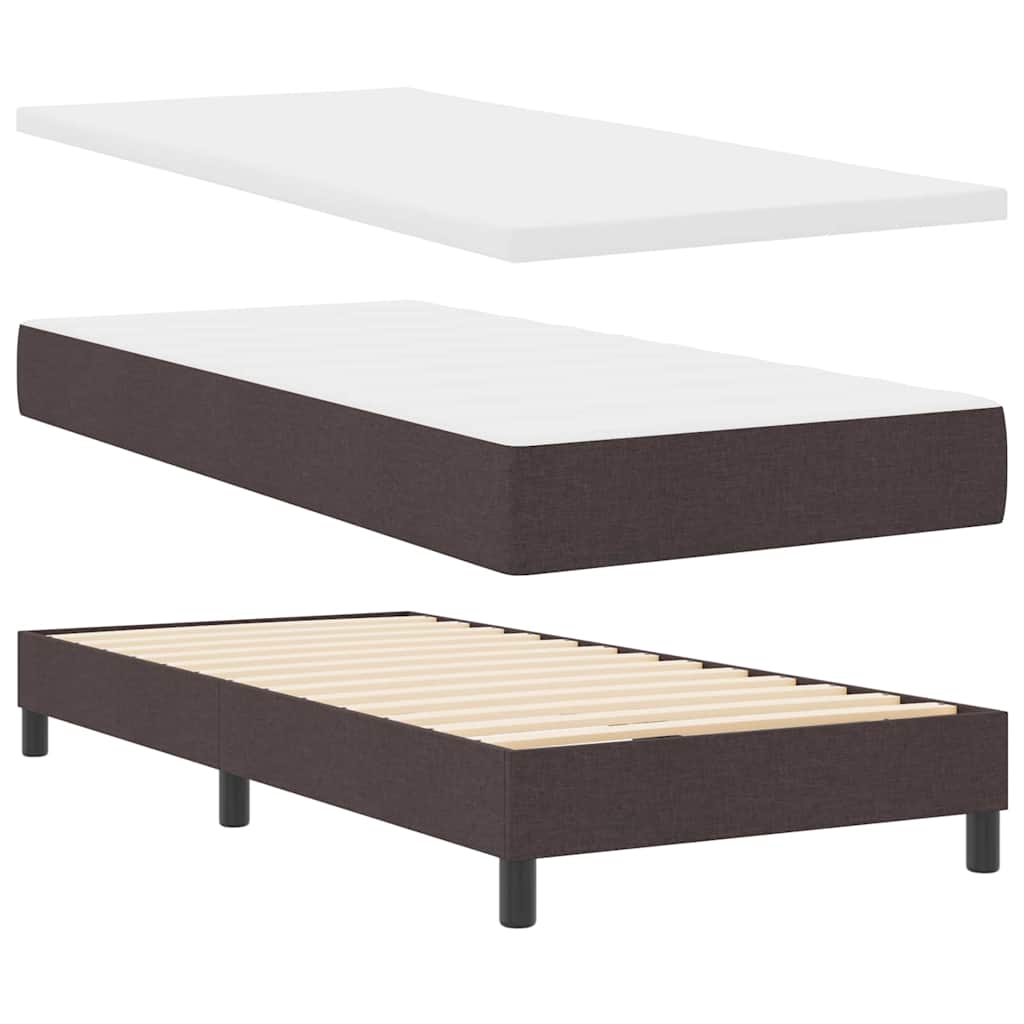 Boxspring ágy matraccal Sötét Barna 90 x 190 cm szövet