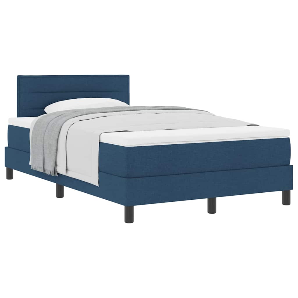 Boxspring ágy matraccal matracmal Kék 120 x 190 cm szövet