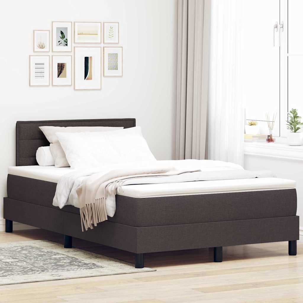 Boxspring ágy matraccal Sötét Barna 120 x 200 cm szövet