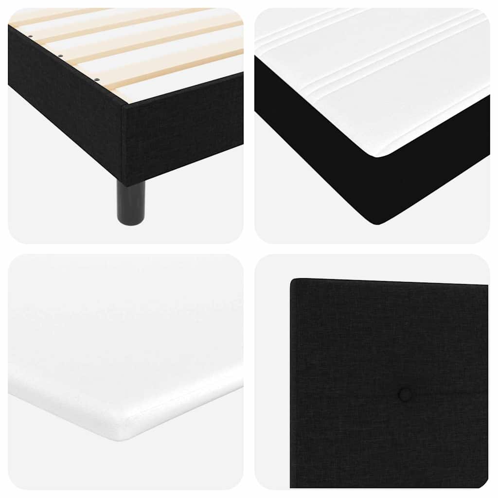 Boxspring ágy matraccal matracmal Fekete 80 x 200 cm szövet