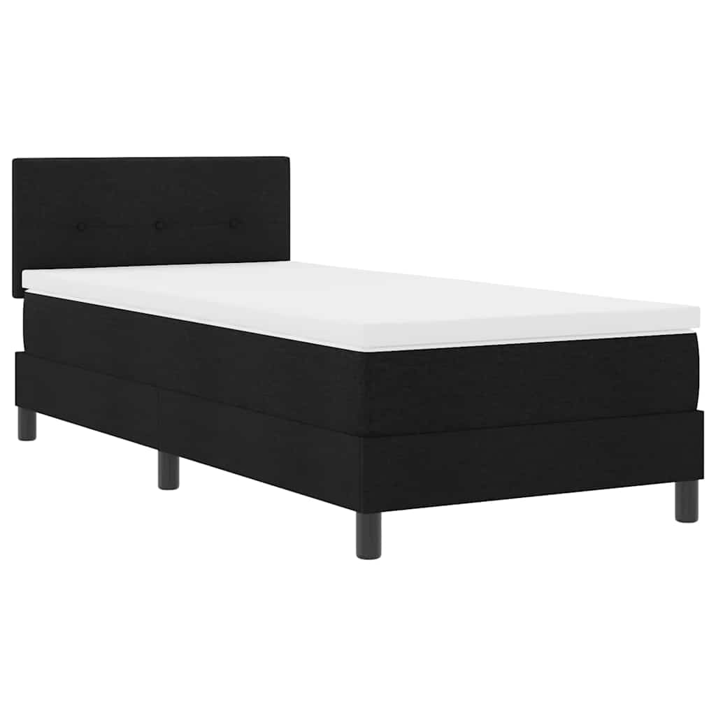 Boxspring ágy matraccal matracmal Fekete 80 x 200 cm szövet