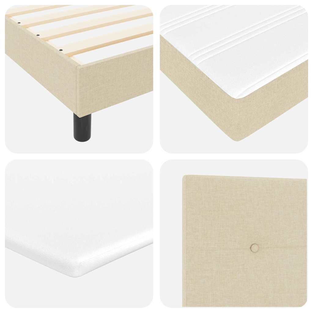Boxspring ágy matraccal matracmal Krém 80 x 200 cm szövet