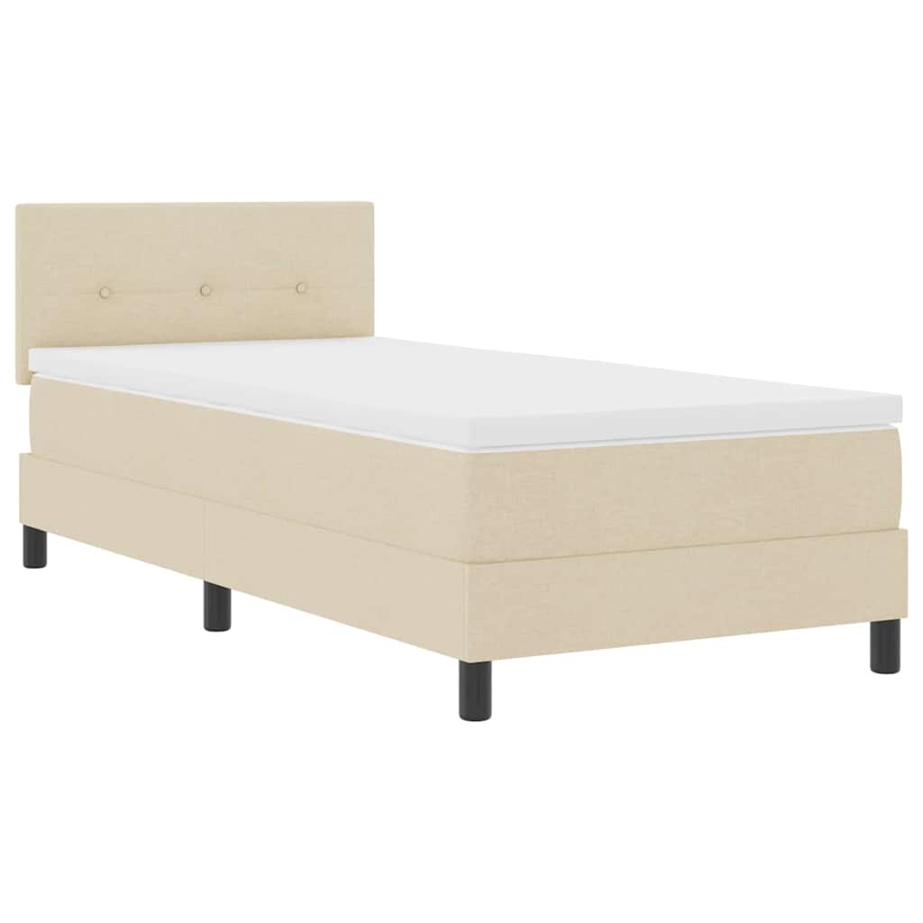 Boxspring ágy matraccal matracmal Krém 80 x 200 cm szövet