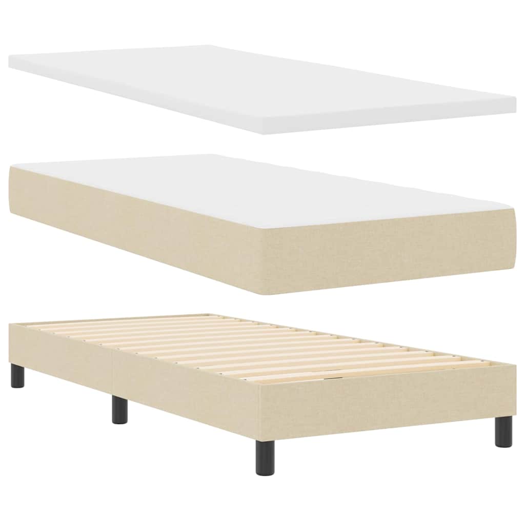 Boxspring ágy matraccal matracmal Krém 80 x 200 cm szövet