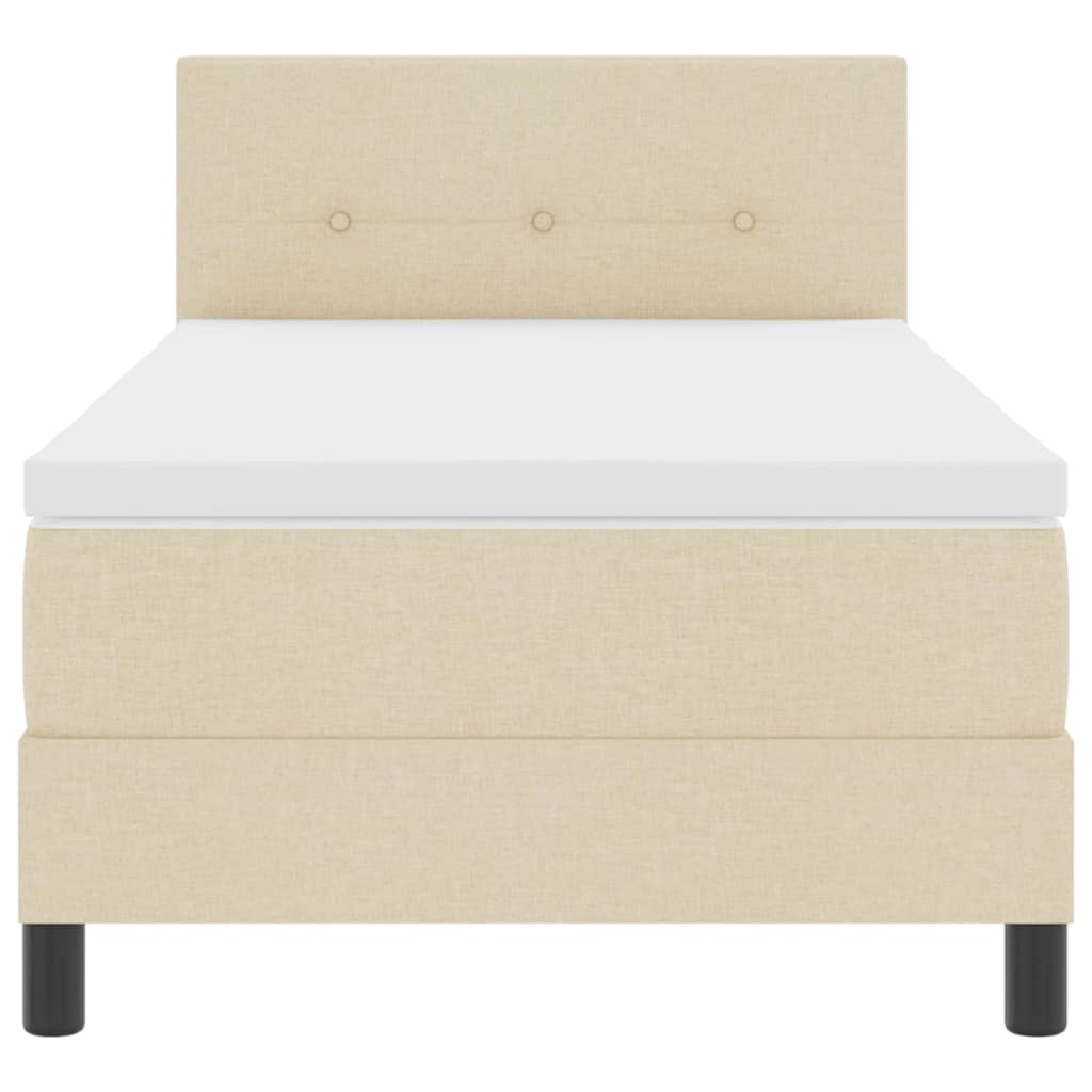 Boxspring ágy matraccal matracmal Krém 80 x 200 cm szövet