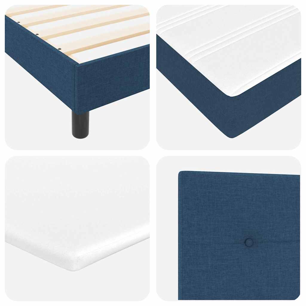 Boxspring ágy matraccal matracmal Kék 90 x 190 cm szövet