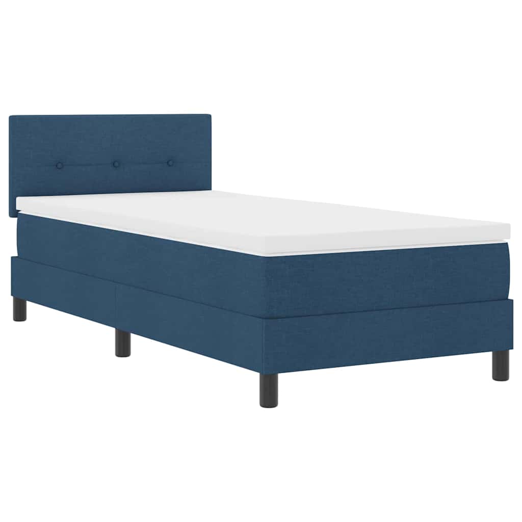 Boxspring ágy matraccal matracmal Kék 90 x 190 cm szövet