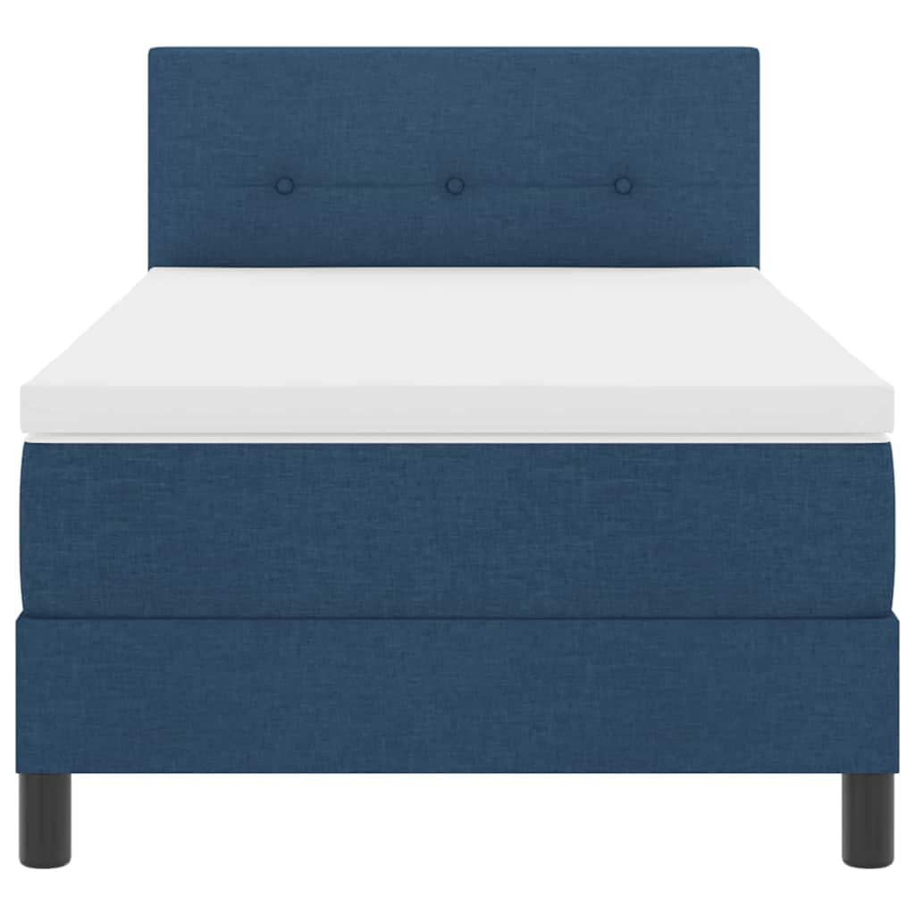 Boxspring ágy matraccal matracmal Kék 90 x 190 cm szövet
