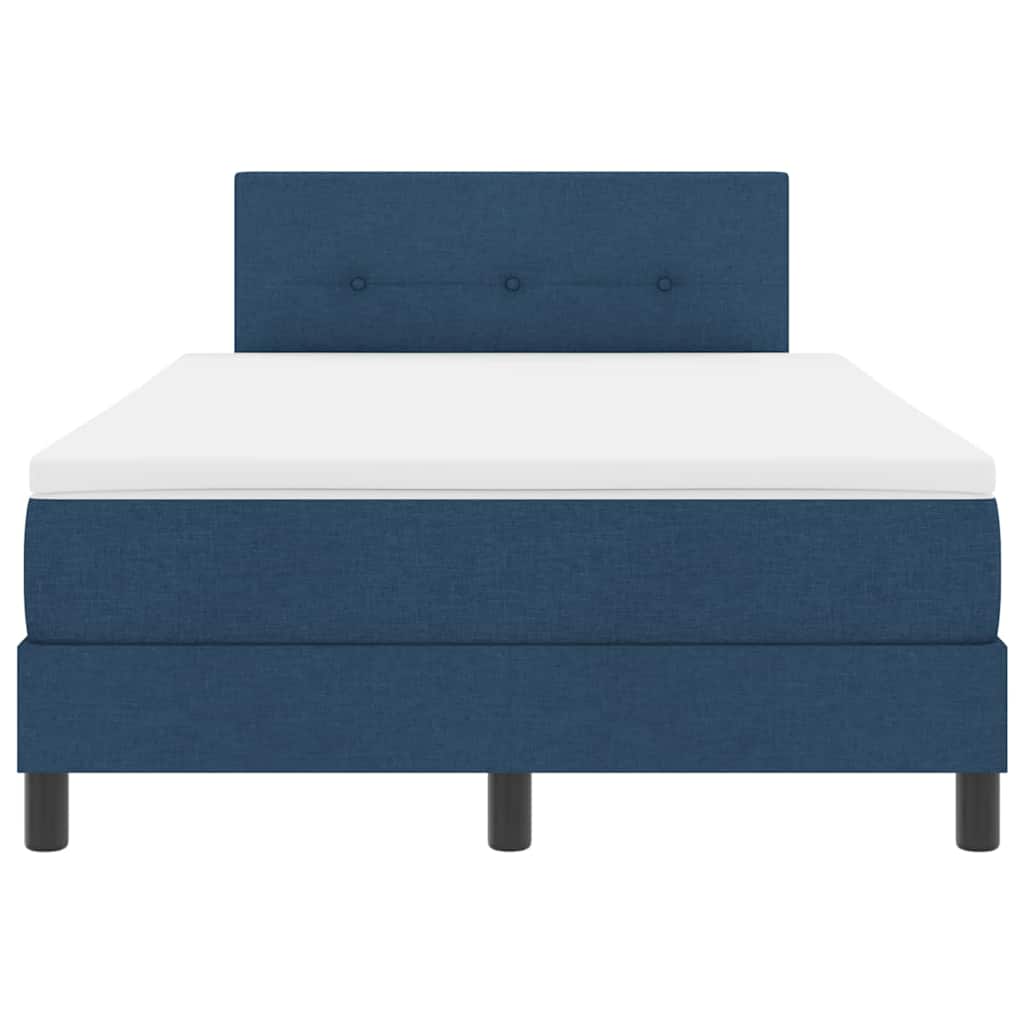 Boxspring ágy matraccal matracmal Sötét kék 120 x 190 cm szövet