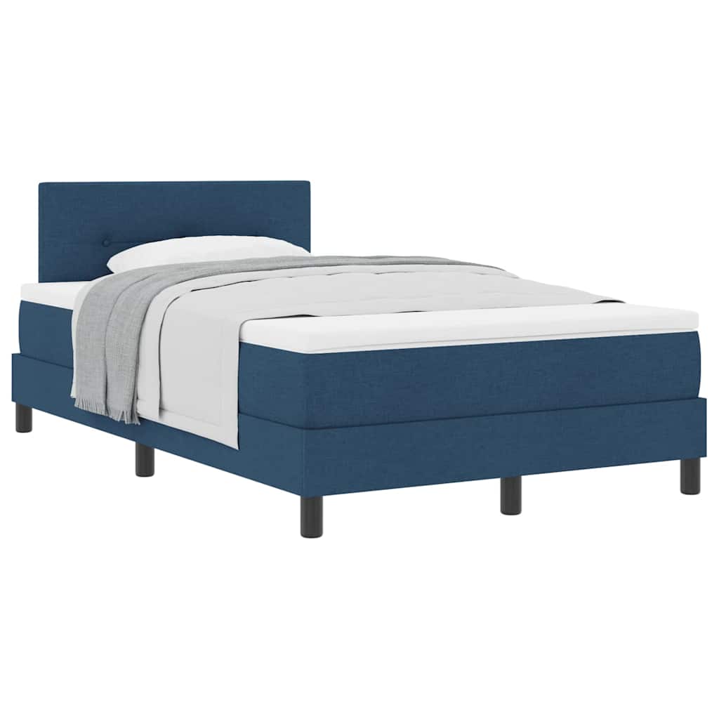 Boxspring ágy matraccal matracmal Sötét kék 120 x 190 cm szövet